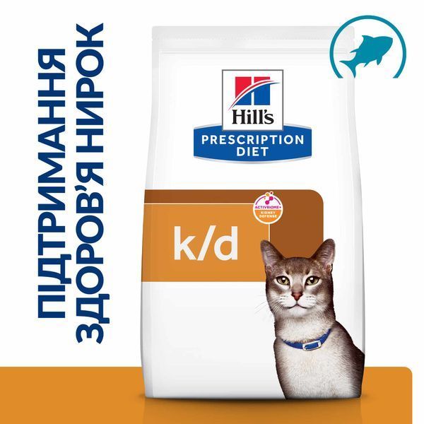 Hill&rsquo;s PRESCRIPTION DIET k/d з ActivBiome+ Kidney Defense Сухий корм для котів підтримання функції нирок, з тунцем, 3 кг 605992 фото